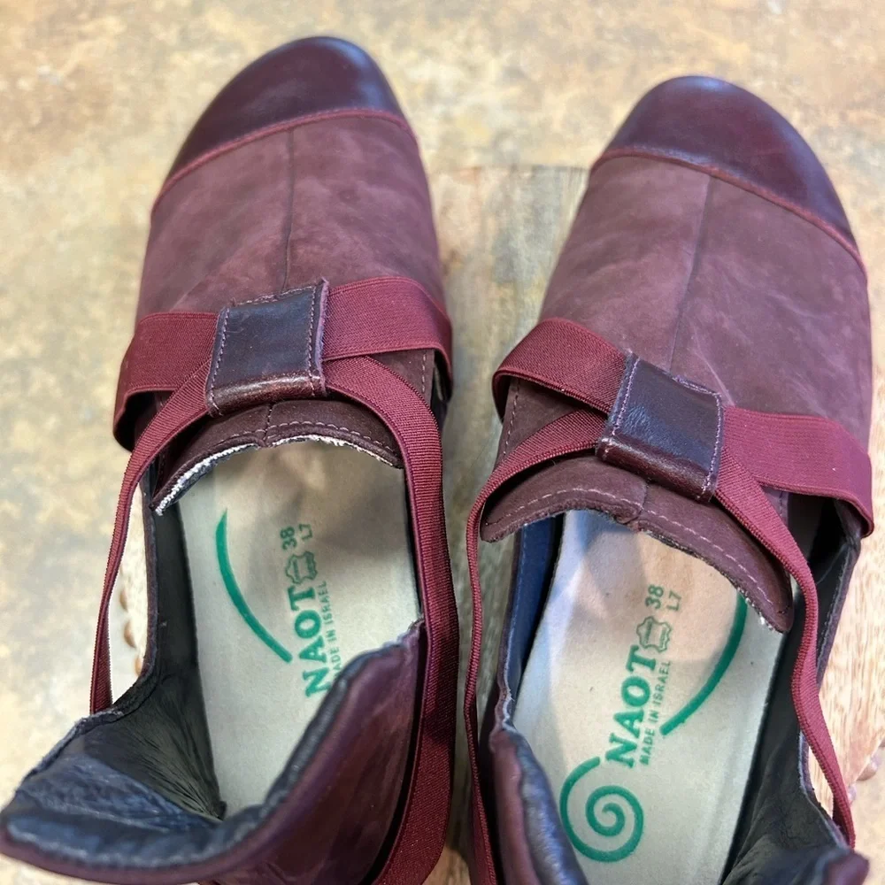 Naot Rakua Bordeaux Leather/Violet Nubuck